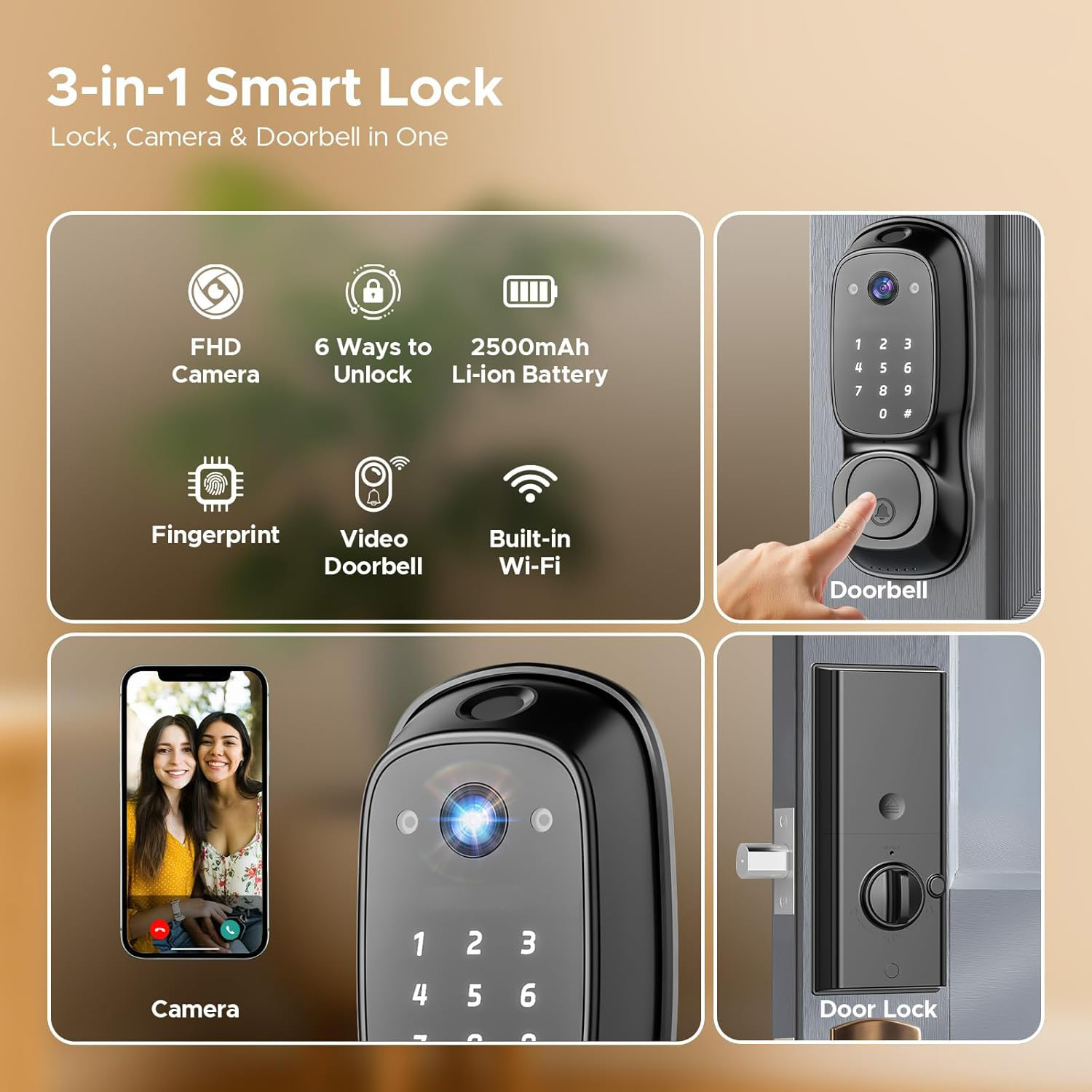 Tuya Wifi Smart Door Lock ‎Cam - Tuya Smart review and price