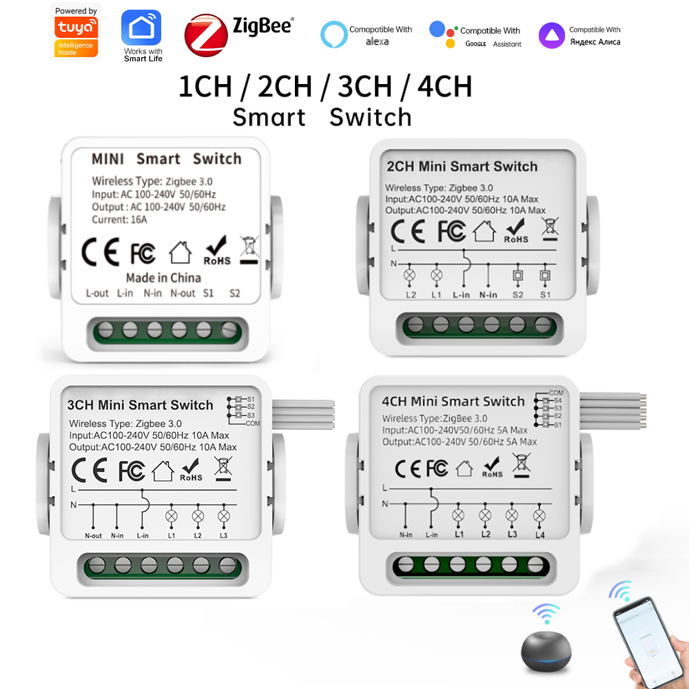 Tuya Zigbee 3.0 Smart Switch 1 - Tuya 4 Channel review and price